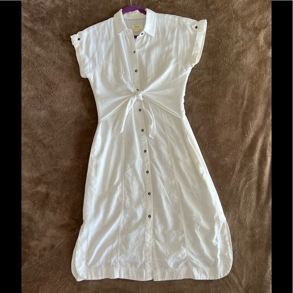 anthropologie maeve white button down dress in size 6 - Picture 2 of 9